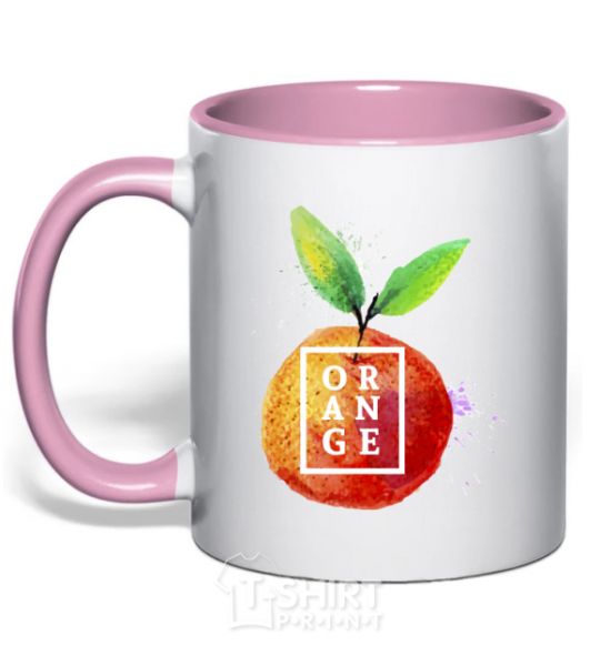 Чашка с цветной ручкой Orange splash Нежно розовый фото