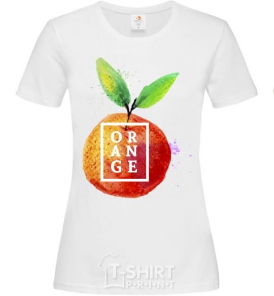 Women's T-shirt Orange splash White фото