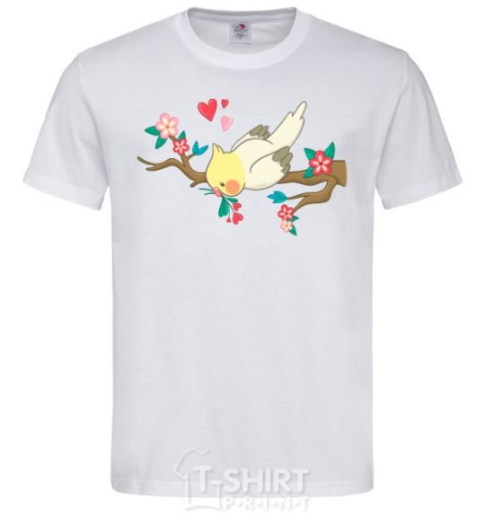 Men's T-Shirt A boy parrot White фото