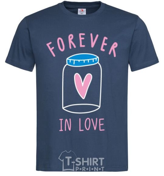 Men's T-Shirt Forever in love bottle navy-blue фото
