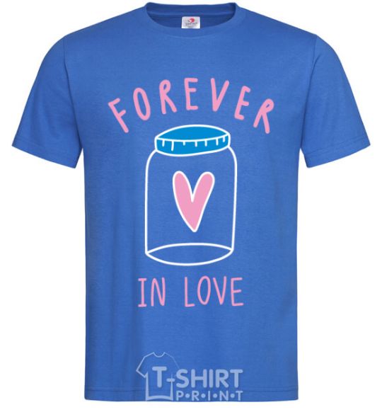 Men's T-Shirt Forever in love bottle royal-blue фото