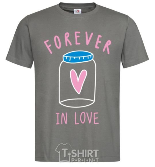 Men's T-Shirt Forever in love bottle dark-grey фото