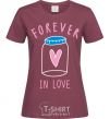Женская футболка Forever in love bottle Бордовый фото