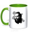 Mug with a colored handle Мэрилин Мэнсон чб kelly-green фото