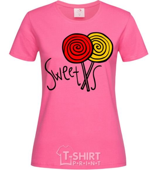 Женская футболка Sweets lolly Ярко-розовый фото