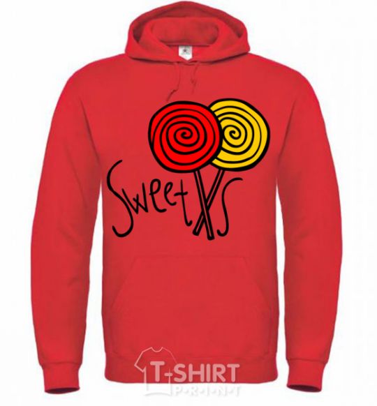 Men`s hoodie Sweets lolly bright-red фото