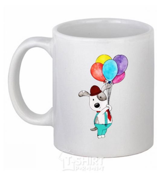 Ceramic mug Birthday dog White фото
