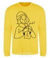 Sweatshirt The girl in the cap yellow фото