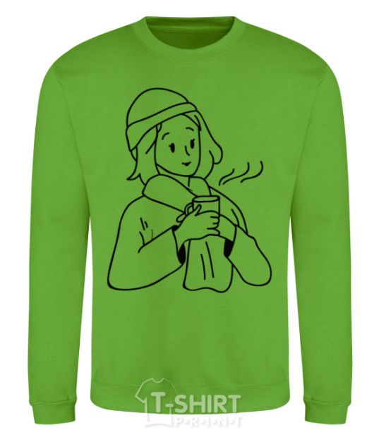 Sweatshirt The girl in the cap orchid-green фото