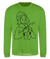 Sweatshirt The girl in the cap orchid-green фото