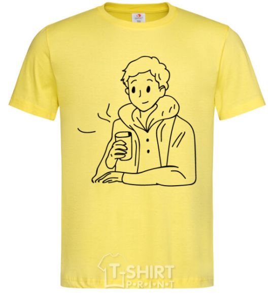 Мужская футболка Мужчина с кружкой Лимонный фото