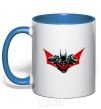 Mug with a colored handle Angry batman royal-blue фото