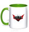 Mug with a colored handle Angry batman kelly-green фото