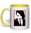 Mug with a colored handle Marilyn Manson black and red yellow фото