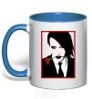 Mug with a colored handle Marilyn Manson black and red royal-blue фото