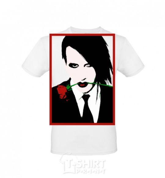 Men's T-Shirt Marilyn Manson black and red White фото