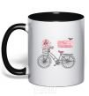 Mug with a colored handle Take a ride bike black фото