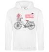 Men`s hoodie Take a ride bike White фото