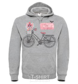 Men`s hoodie Take a ride bike sport-grey фото