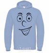 Men`s hoodie Smile smile sky-blue фото