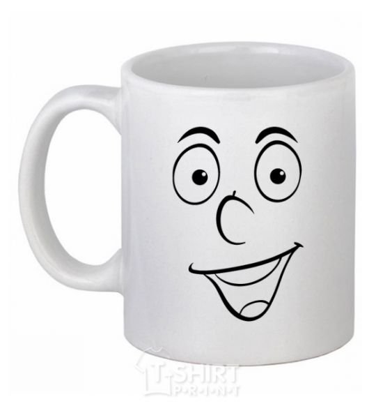 Чашка керамическая Смайл улыбка Белый фото