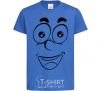 Детская футболка Смайл довольный Ярко-синий фото