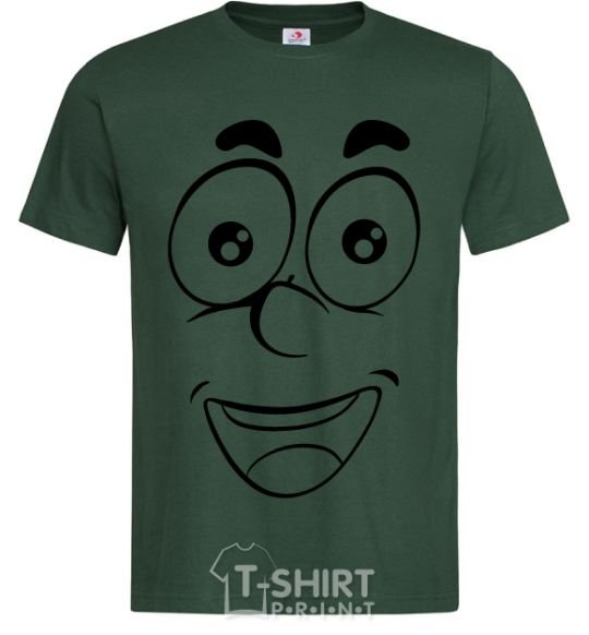 Мужская футболка Смайл довольный Темно-зеленый фото