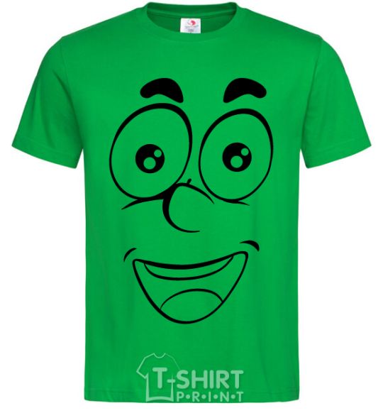 Мужская футболка Смайл довольный Зеленый фото