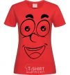 Women's T-shirt Smile happy red фото