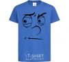 Kids T-shirt The smiley face suspicious royal-blue фото