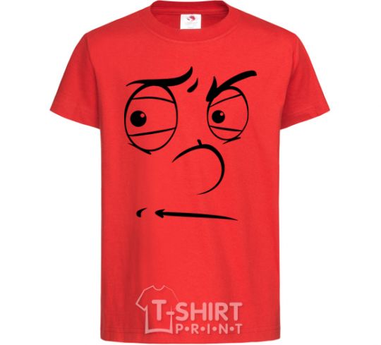 Kids T-shirt The smiley face suspicious red фото