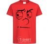Kids T-shirt The smiley face suspicious red фото
