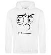 Men`s hoodie The smiley face suspicious White фото