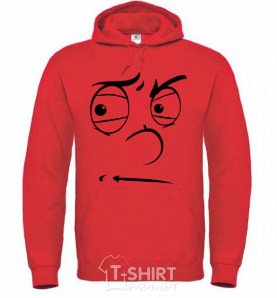 Men`s hoodie The smiley face suspicious bright-red фото