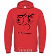 Men`s hoodie The smiley face suspicious bright-red фото