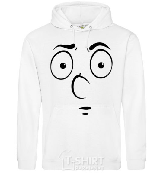 Men`s hoodie Smiley's embarrassed White фото