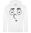 Men`s hoodie Smiley's embarrassed White фото