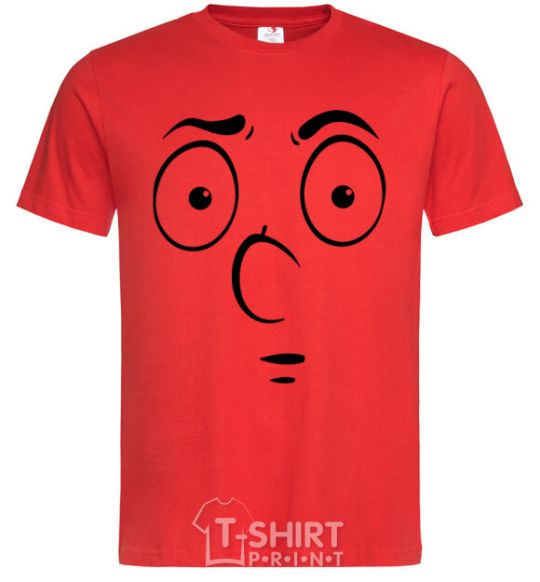 Men's T-Shirt Smiley's embarrassed red фото