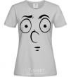 Women's T-shirt Smiley's embarrassed grey фото