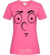 Женская футболка Смайл смущен Ярко-розовый фото