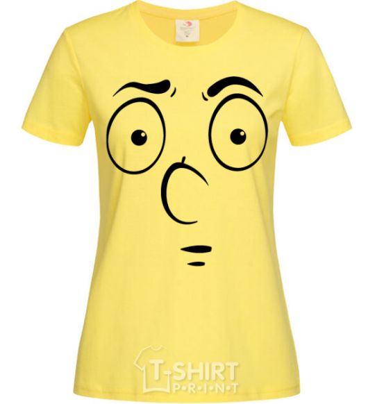 Women's T-shirt Smiley's embarrassed cornsilk фото