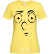 Women's T-shirt Smiley's embarrassed cornsilk фото