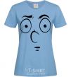 Women's T-shirt Smiley's embarrassed sky-blue фото