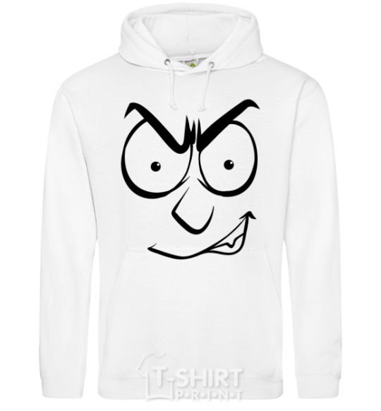 Men`s hoodie Smiley's angry White фото