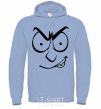 Men`s hoodie Smiley's angry sky-blue фото