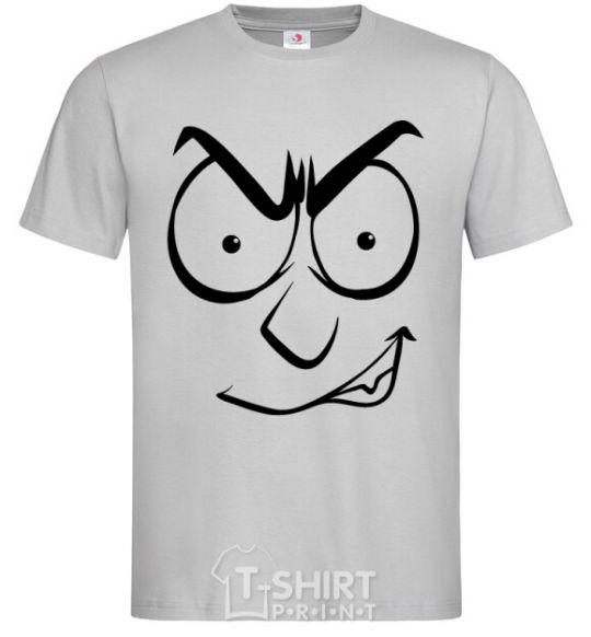 Men's T-Shirt Smiley's angry grey фото