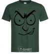 Мужская футболка Смайл злой Темно-зеленый фото