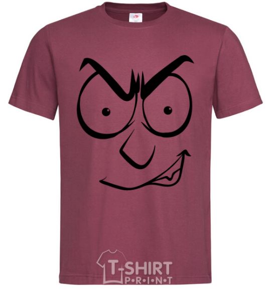 Men's T-Shirt Smiley's angry burgundy фото