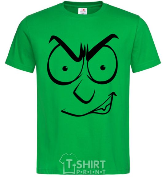 Мужская футболка Смайл злой Зеленый фото