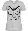 Women's T-shirt Smiley's angry grey фото